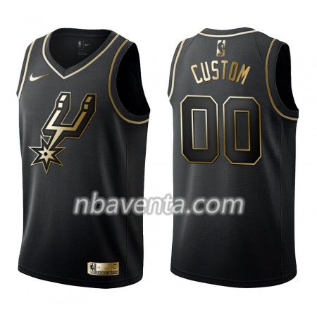 Camiseta Hombre San Antonio Spurs Personalizadas Nike Negro Golden Edition Swingman